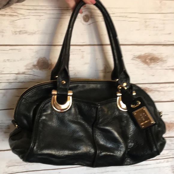 b. makowsky Handbags - B. Makowsky black gold leather shoulder bag purse